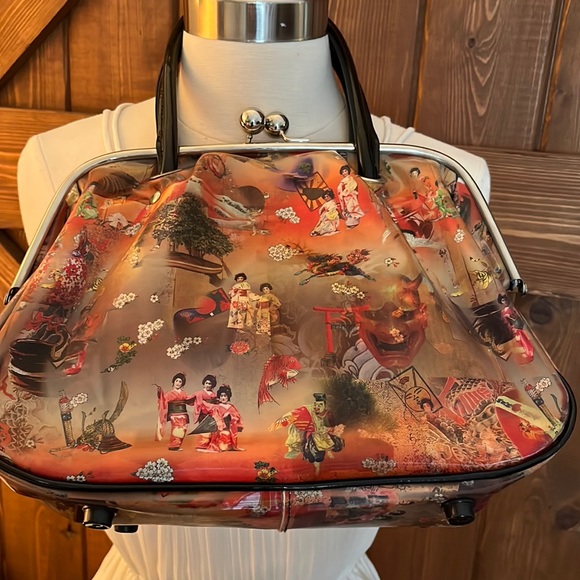 Large Change purse style Asian Oriental design Hand Bag 3D - Picture 3 of 11